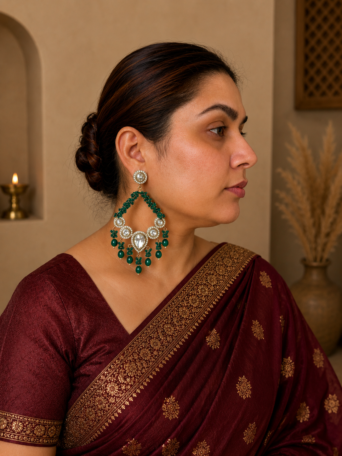 Emerald Noor Chandelier Earrings thumbnail 2
