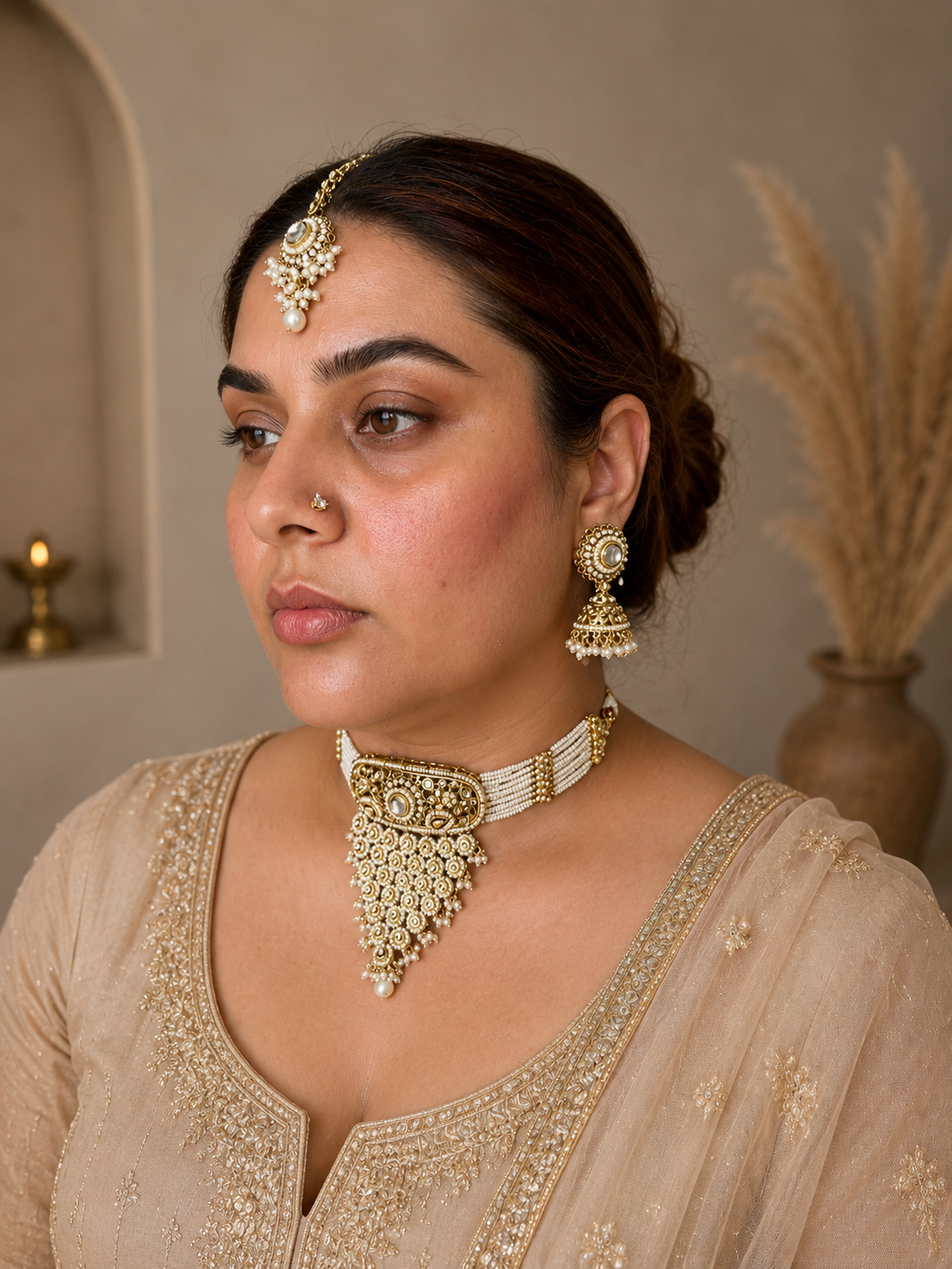 Noor Polki Choker Set thumbnail 2
