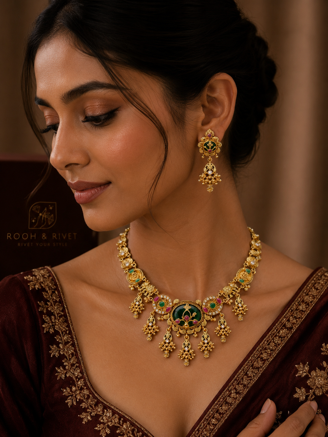 Zehra Temple Necklace Set thumbnail 2