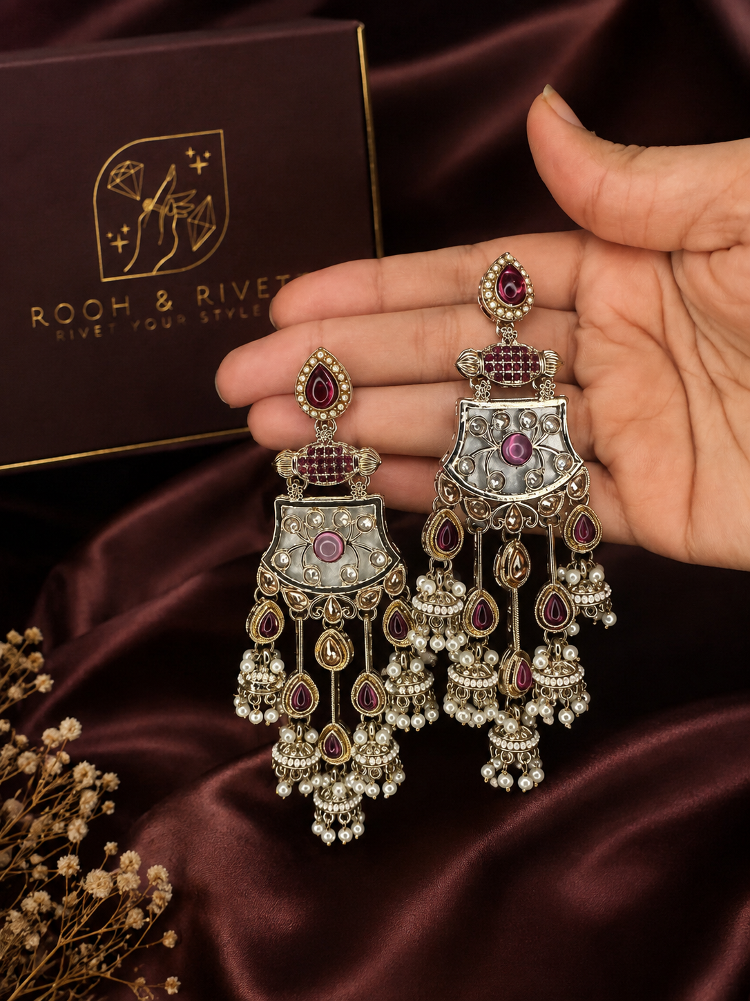 Meher Ruby Jhumka Earrings — image 1