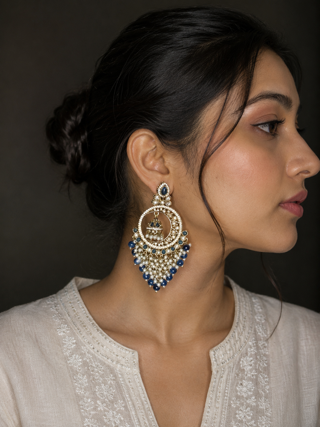 Neel Tara Chandbali Earrings thumbnail 2