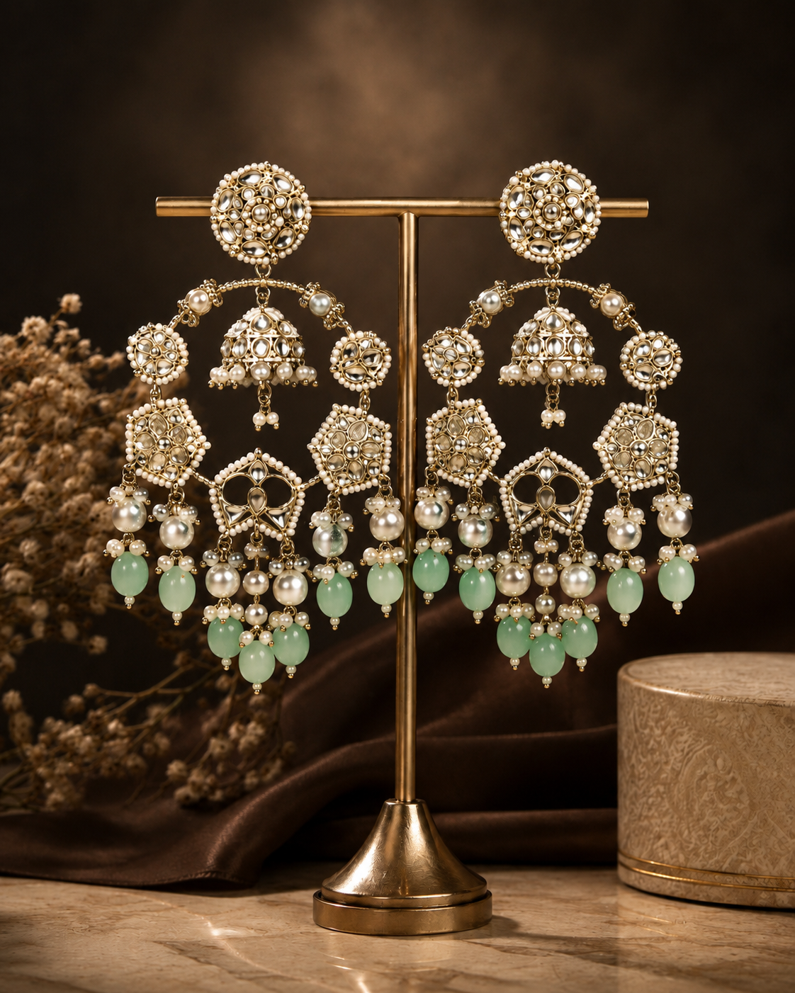Ziya Mint Chandbali Earrings — image 1